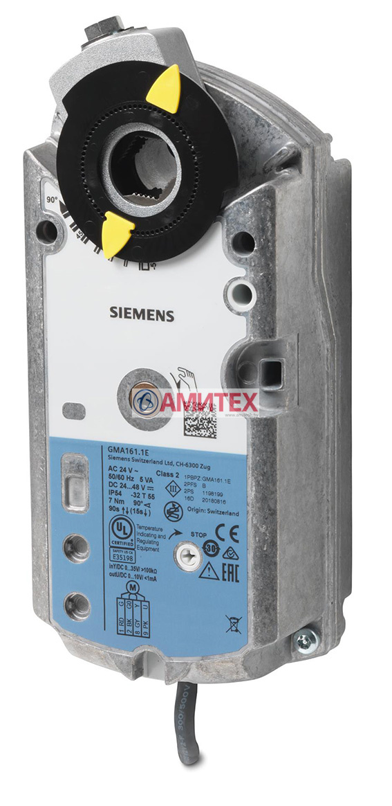 Электропривод воздушных заслонок Siemens GMA 161.1E 24В 0-10В 7Нм