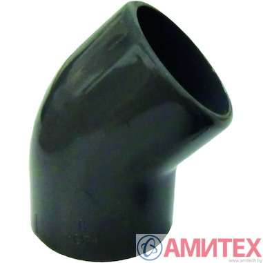 Отвод ПВХ серый DN 75*1,9 мм