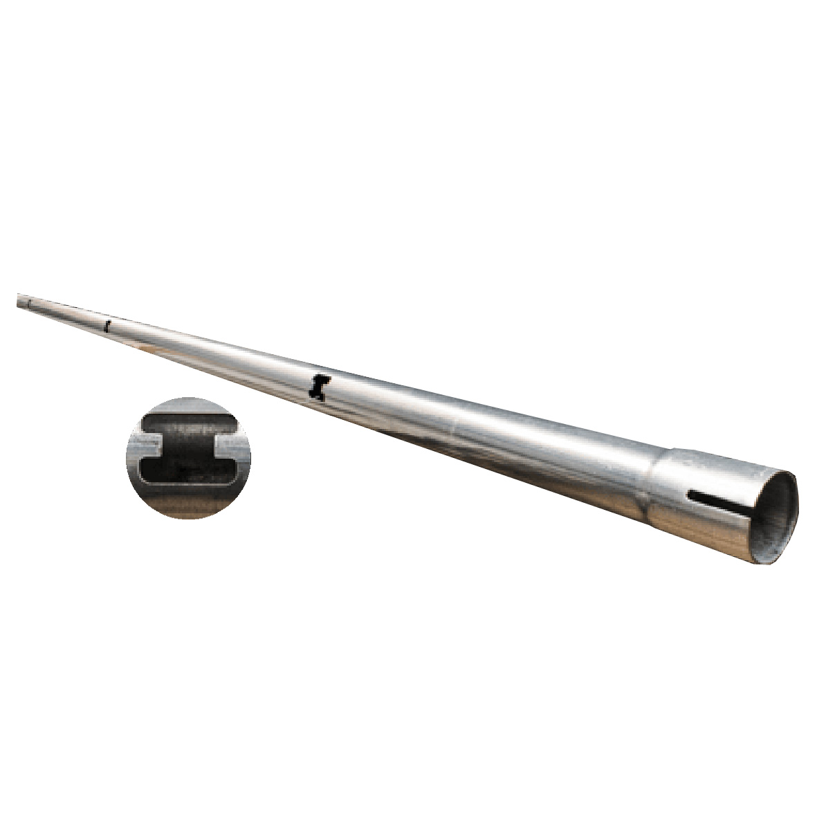 Труба кормления оцинкованная Ф45x1,2х 3050 мм  4 отверстия