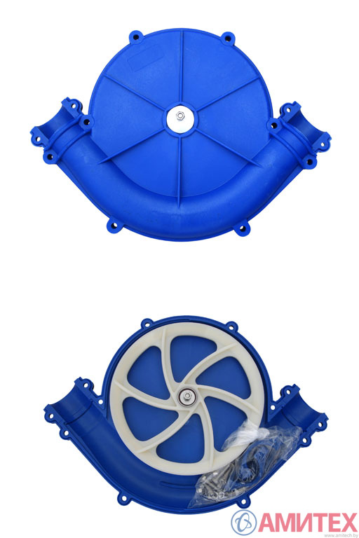 Угол поворотный 90° 60мм с литым пластиковым колесом