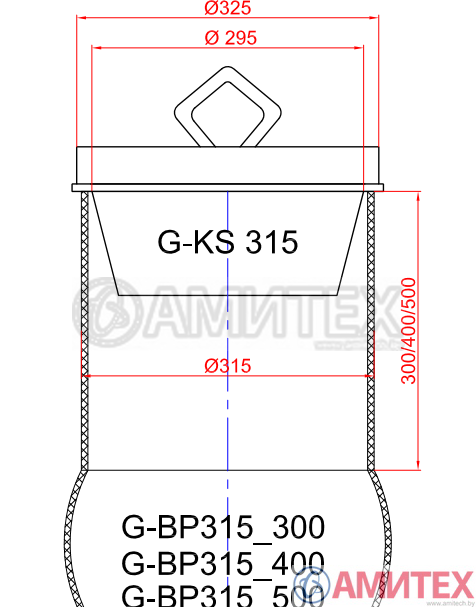 Пробка с уплотлительным из полимербетона 315 мм