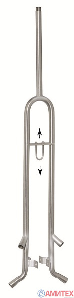 Труба 1/2" изогнутая на 190 ° под 4 поилки