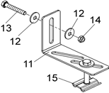 Уголок крепежный  для кормушки с 2-мя напольными прорезями